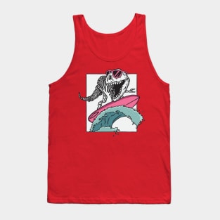 Skeleton of T-Rex Surfing Tank Top